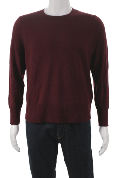 J Crew Mens 100% Cashmere Red Crew Neck Pullover Long Sleeve Size M