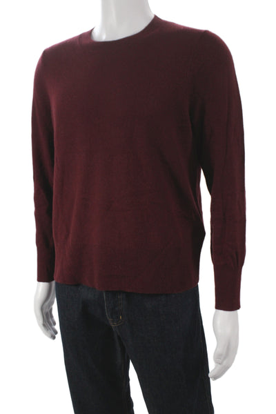 J Crew Mens 100% Cashmere Red Crew Neck Pullover Long Sleeve Size M