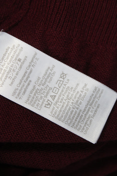 J Crew Mens 100% Cashmere Red Crew Neck Pullover Long Sleeve Size M