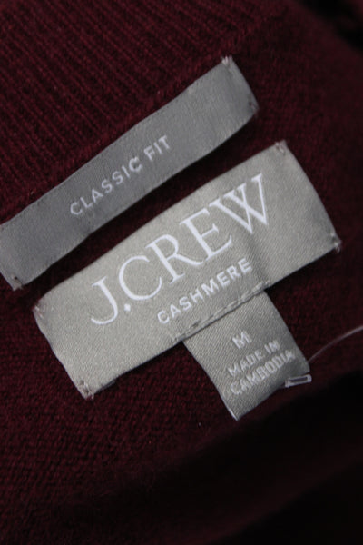 J Crew Mens 100% Cashmere Red Crew Neck Pullover Long Sleeve Size M