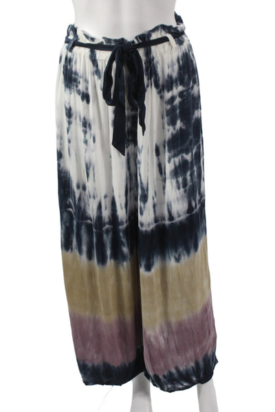 Vintage Havana Womens Paperbag Pants Striped Multicolor Rayon Drawstring Size S