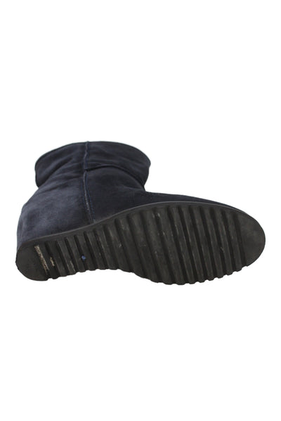 Fabio Rusconi Womens Suede Wedge Ankle Boots Navy Blue Size 38 8