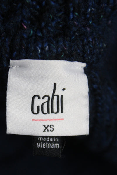 Cabi Women Cardigan Blue Collared Long Sleeve Cotton Size XS