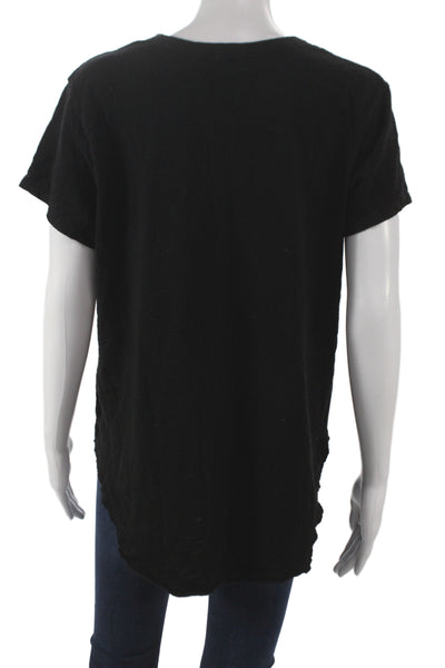 Wilt Women Basic V-Neck Black Cotton Short Sleeve T-Shirt Size L