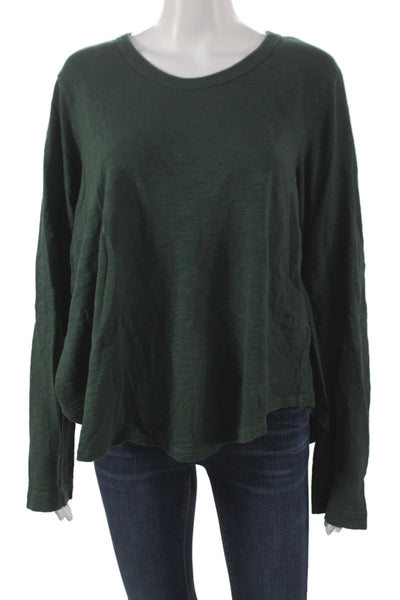 Wilt Womens Basic Cotton Crew Neck Long Sleeve T-Shirt Green Size L