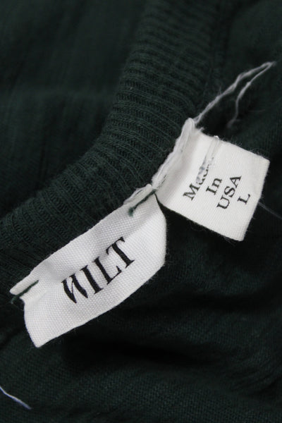 Wilt Womens Basic Cotton Crew Neck Long Sleeve T-Shirt Green Size L