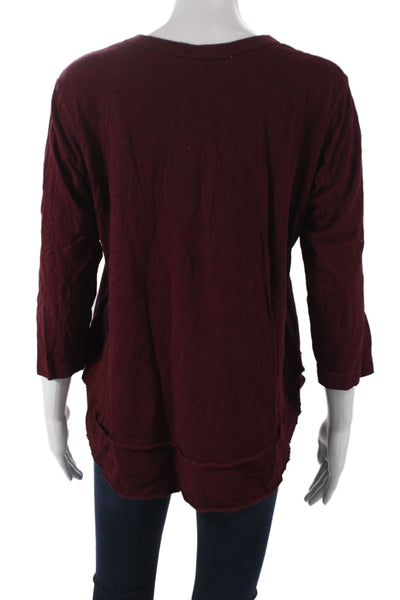 Wilt Womens Basic Red Scoop Neck 3/4 Sleeve 100% Cotton T-Shirt Size M