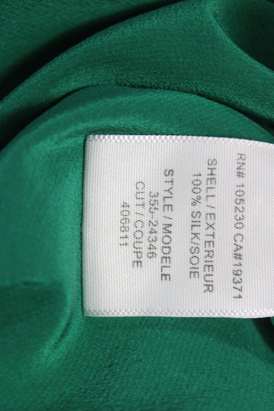 Joie Women Tunic Blouse Green Silk V-Neck 3/4 Sleeve Classic Size S