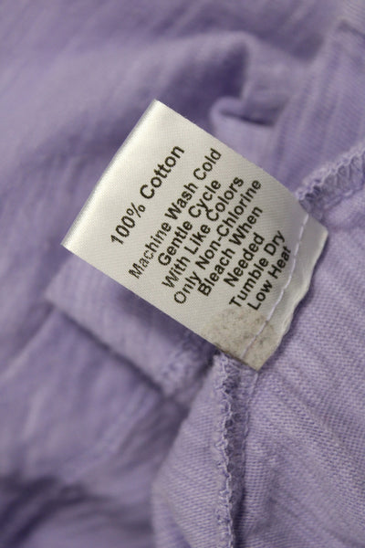 Wilt Women Basic V-Neck Purple Cotton Short Sleeve T-Shirt Size L