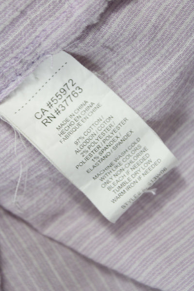 C&C California Women Tunic Blouse Purple Striped Long Sleeve Size S