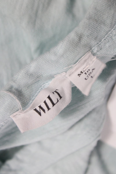 Wilt Women Jersey T-Shirt Green Scoop Neck Short Sleeve Cotton Size L