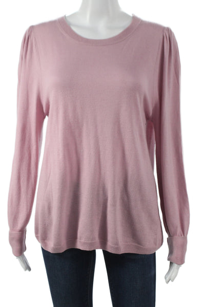 Splendid Womens Pullover Sweater Pink Crewneck Long Sleeve Viscose Size L