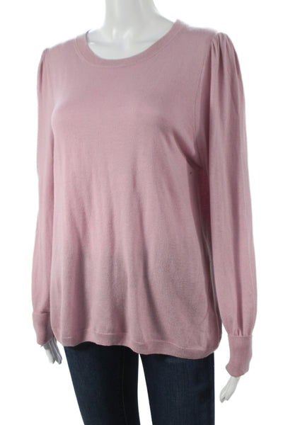 Splendid Womens Pullover Sweater Pink Crewneck Long Sleeve Viscose Size L