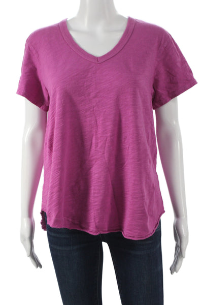 Wilt Womens Basic V-Neck Short Sleeve T-Shirt Pink Cotton Size L