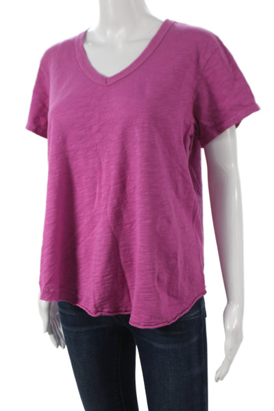 Wilt Womens Basic V-Neck Short Sleeve T-Shirt Pink Cotton Size L