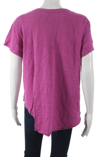 Wilt Womens Basic V-Neck Short Sleeve T-Shirt Pink Cotton Size L