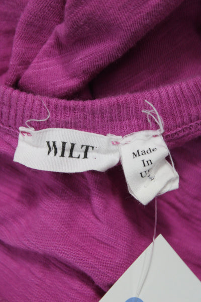 Wilt Womens Basic V-Neck Short Sleeve T-Shirt Pink Cotton Size L
