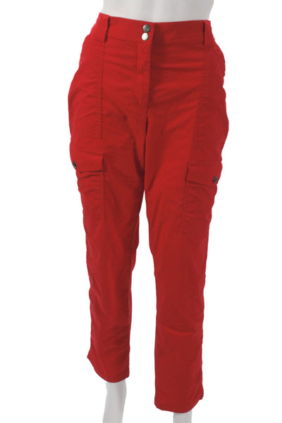 Anatomie Women Cargo Pants Red Button 92% Polyamide Size XL