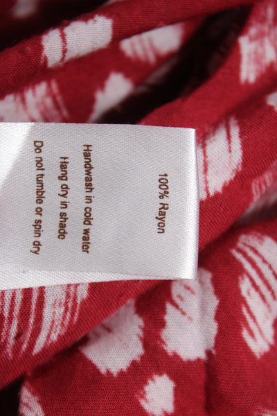 Tiare Hawaii Women Red Batik Off Shoulder Maxi Dress Rayon Button Size One Size
