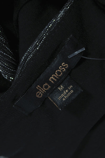 Ella Moss Women Mini Halter Tie Knee-Length Black Polyester Party Dress Size M