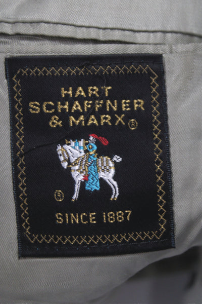 Hart Schaffner Marx Men Blazer Gray Linen Plaid Button Size 40