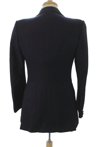 Yves Saint Laurent Mens Wool Blazer Blue Solid Size 38