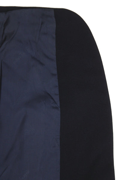 Yves Saint Laurent Mens Wool Blazer Blue Solid Size 38