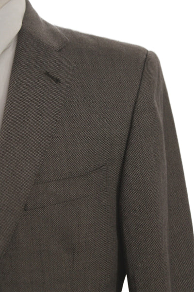 Hickey Mens Brown Worsted Wool Classic Blazer Size 40