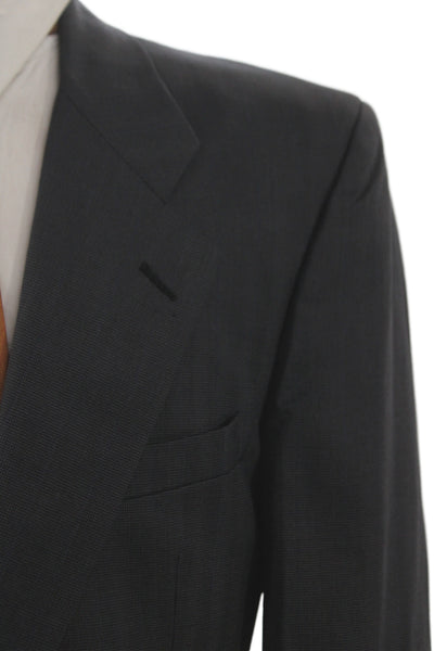 Burberrys Men Blazer Gray Wool Striped Button Size 40