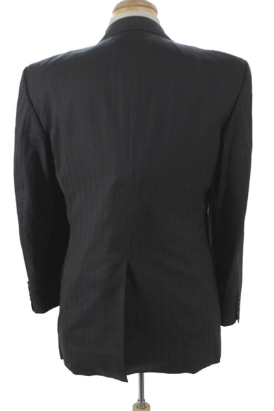 Burberrys Men Blazer Gray Wool Striped Button Size 40