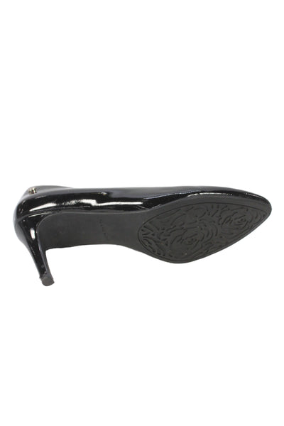 Taryn Rose Womens Leather Embellished Heel Pumps Shoes Black Size 8