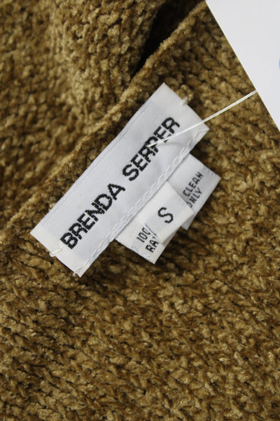 Brenda Serper Women Brown Rayon V-Neck Boho Pullover Long Sleeve Size S