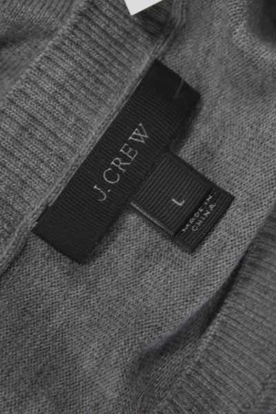J Crew Womens Gray Wool Pullover Sweater Round Neck Long Sleeve Size L