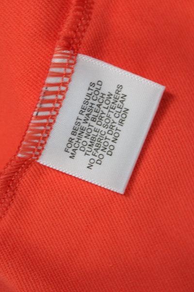 Peter Millar Mens Long Sleeve Half Zip Mock Neck Henley Shirt Orange Size Medium