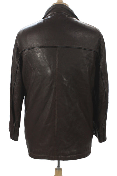 Mario Vittorio Mens Brown Leather Bomber Jacket Zip Size M