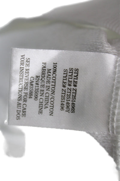Z Supply Womens Pullover White Cotton Crew Neck Long Sleeve Size M