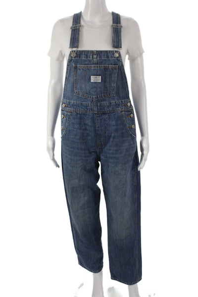 Levi's Women Blue Cotton Square Neck Sleeveless Overall One-Piece Size XS