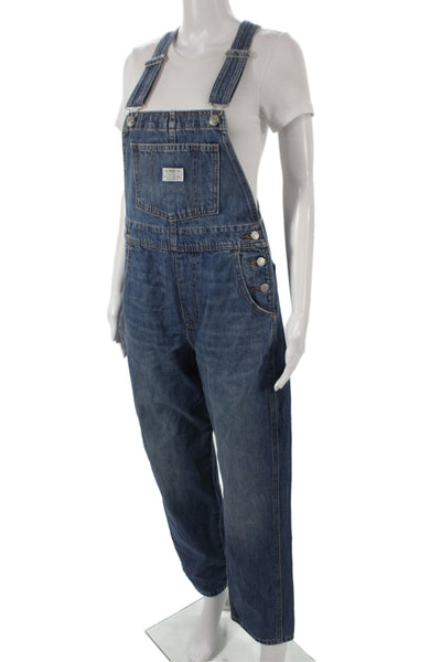 Levi's Women Blue Cotton Square Neck Sleeveless Overall One-Piece Size XS