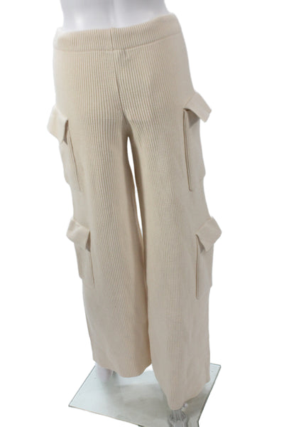 Edikted Women Cargo Pants Beige Drawstring Rayon Viscose Casual Size S