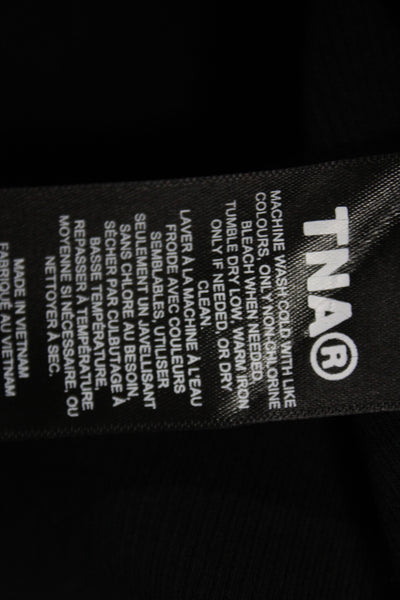 TNA Womens Bodycon Mini Dress Black Long Sleeve Crew Neck Size S