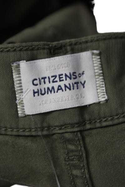 Citizens of Humanity Women Green Cargo Pants 100% Regenerative Cotton Size 27