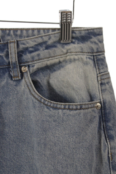 Edikted Womens Wide-Leg High Rise Blue 100% Cotton Jeans Size M