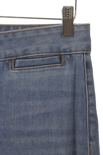 ASKKNY Womens Cropped Jeans Blue Cotton High Rise Button Fly Size 27