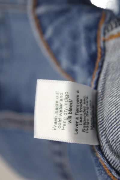 ASKKNY Womens Cropped Jeans Blue Cotton High Rise Button Fly Size 27