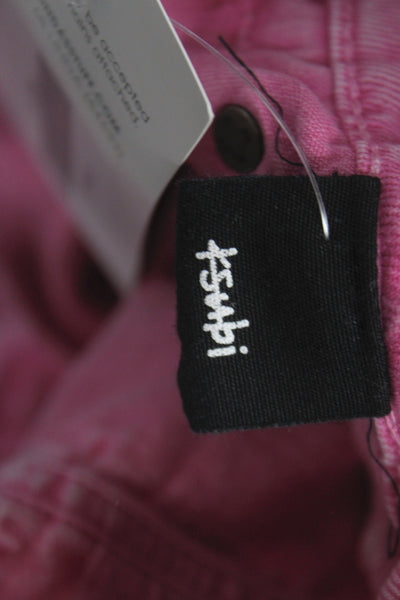 Ksubi Women Pink Straight Jeans Cotton Blend Button Inseam 32 Size 26