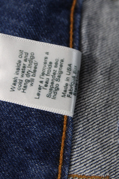 ASKKNY Women Wide-Leg Blue Cotton High Rise Jeans Size 27