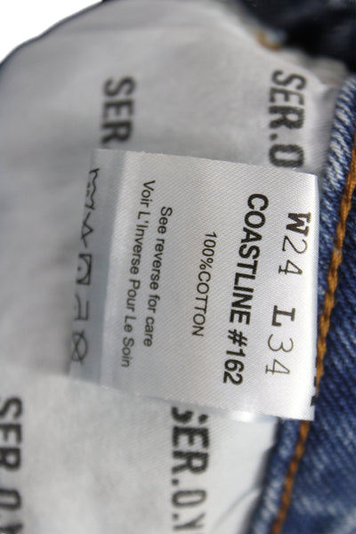 Ser.O.Ya Womens Straight Blue Jeans 100% Cotton High Rise Size 24