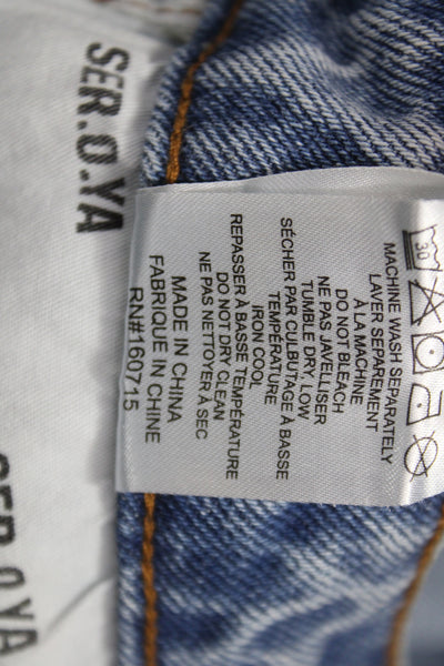Ser.O.Ya Womens Straight Blue Jeans 100% Cotton High Rise Size 24
