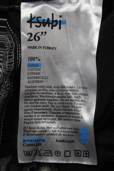 Ksubi Mens Tapered Jeans Black Cotton High Rise 30 Inseam Size 26