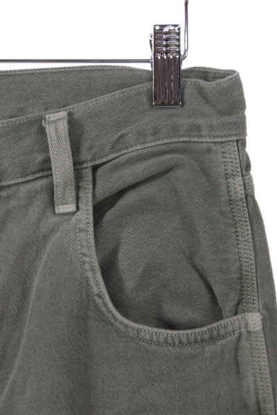 Agolde Women Wide-Leg Carpenter Jeans Green Button Cotton Size 25
